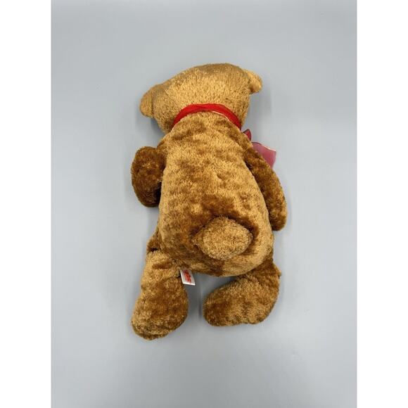 PBC International Brown Sitting Teddy Bear W/ Red Ribbon Bow Tie - Picture 5 of 8